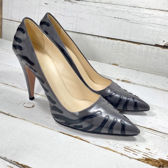Prada Patent Leather Zebra Print Heels - Picture 3 of 6